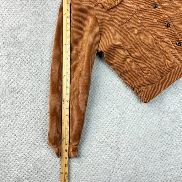 Andrea Womens Corduroy Brown Sherpa Lined Truckers Jacket Sz XL Retro Cowgirl - Picture 12 of 16